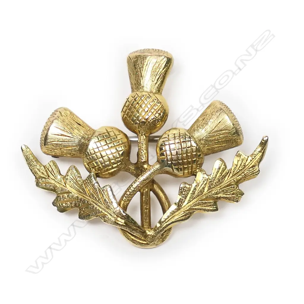 John Cairney 15ct gold thistle brooch, Image 1++